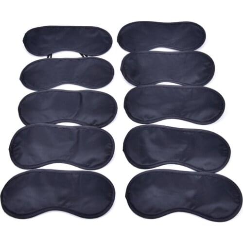 10pcs/lot Travel Sleeping Eye Mask Night Economic Sleep Snoring Gift Wholesale Black Shade Blindfold Eye Patch