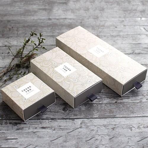 20pcs/lot Kraft Tea Drawer-type Carton Sweet Drawer Box Wedding Decoration Candy Box Birthday Party Favor Gift Box With Sticker
