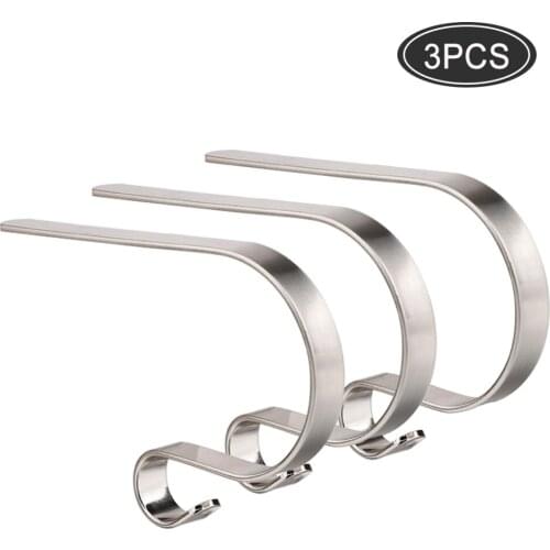3pcs Christmas Stocking Holder Hanging Hooks Buckles Fireplace Mantel Hanger For Christmas Party Ornament Holiday Products
