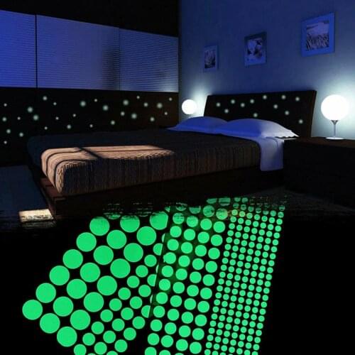 407PCS Glow in The Dark Dots Stickers Luminous Dot Wall Stickers DIY Pattern Kids Bedroom Ceiling Wall Decoration Decals