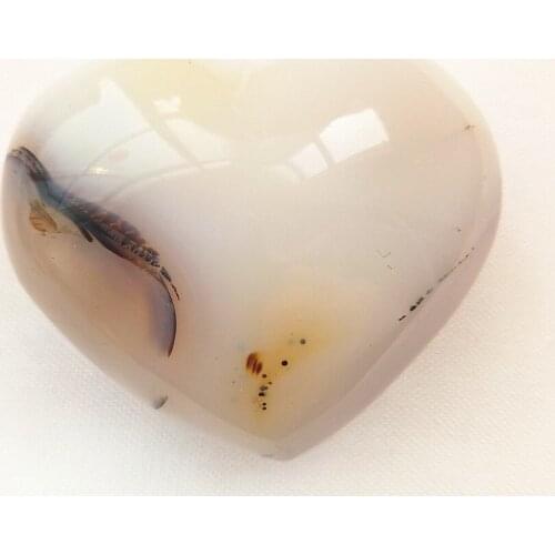 65g Natural agate Crystal heart white crystal quartz heart for gift