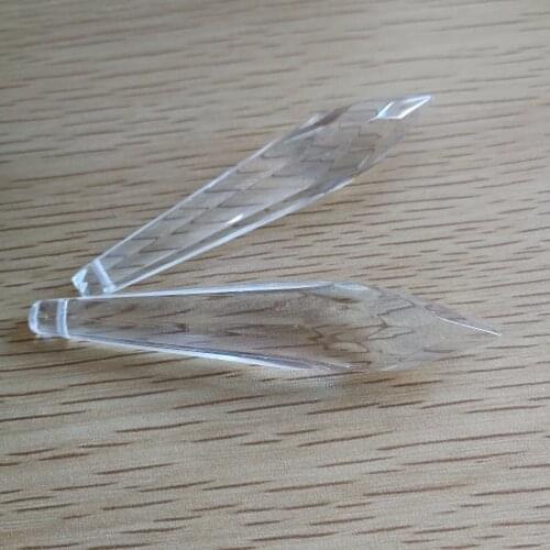 76mm 10pieces Clear Multifaceted Crystals For Chandeliers Prism Pendant Glass Icicle U Drops Lighting Prisms