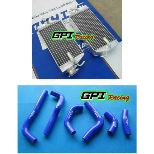 Aluminum radiator +BLUE hose FOR Honda CRF450R CRF 450R CRF450 02 03 04 2002 2003