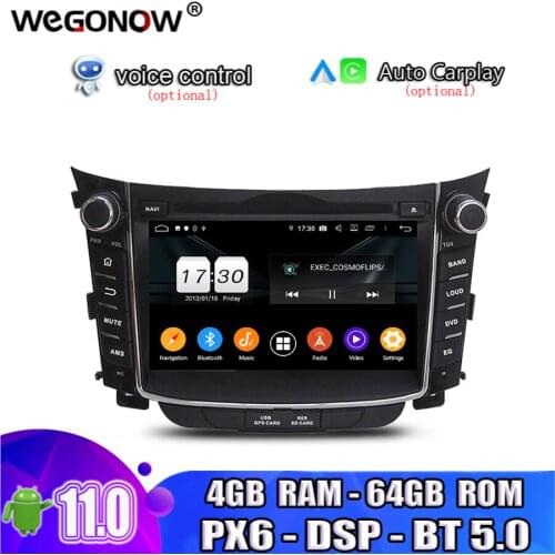 PX6 DSP 2DIN Android10 Octa Core 64GB ROM Car DVD Player GPS Map RDS Radio wifi 4G Bluetooth 5.0 For Hyundai I30 2011-2014