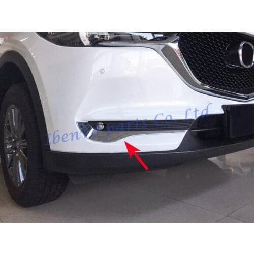 Car Front Foglight Fog Light Chromium Styling Moulding Trims Cover For Mazda CX-5 KF 2017 2018 CX5 Strips Overlay Accessories