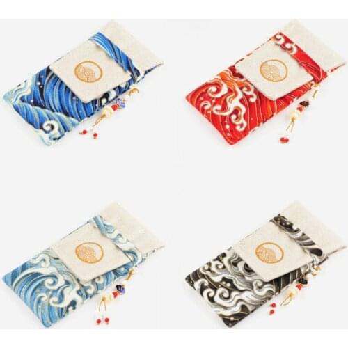 1pcs Handmade Japanese Style Sea Printed Student Pencil Case Pen Bag Portable Pen Cover Pouch Storage Case Cosplay Prop Boy Girl