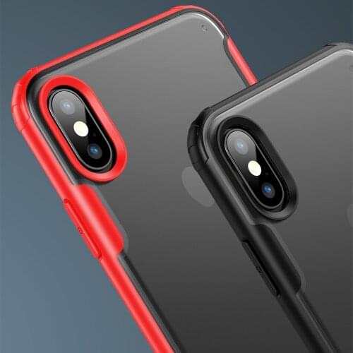 Phone Case for iPhone XS Max Case Cover Soft TPU Silicone Frame Matte Translucent PC Hard Case for iPhone X Capa