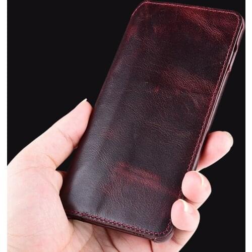 4 Colors Wallet Real Cow Skin Flip Cover For Samsung Galaxy Note 8 9 Note8 Note9 Retro Vintage Business Phone Pouch Bags