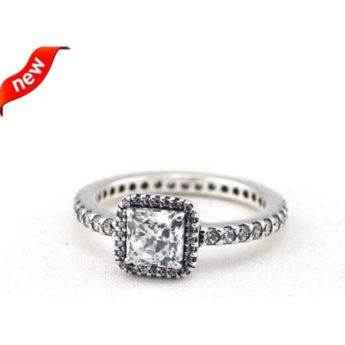CKK 925 Sterling Silver Timeless Elegance, Square Rings For Women Original Jewelry Making Anniversary Gift