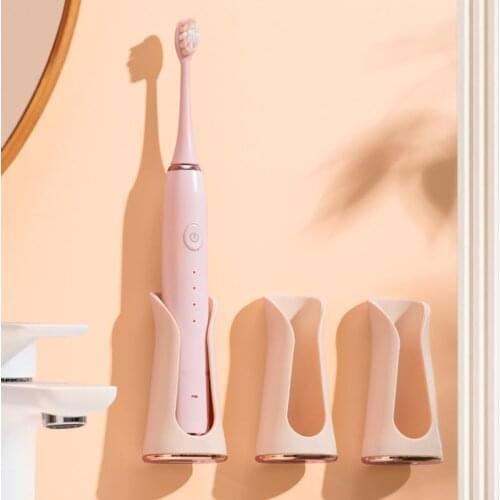 Electric Toothbrush Holder Wall Mounted Toothbrush Rack Silicone ABS Plastic Bathroom Brush Organizer Punch-Free Toothbrush Base