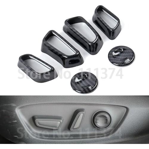 Chrome Interior Seat Adjust Switch Cover for Toyota Camry Hybrid 2018 2019 2020 Carbon Fiber Decoration Accessories
