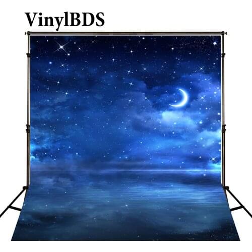 VinylBDS Blue Night Sky Wedding Backdrops Scenic Photography Backdrops Custom Large Size Seamless Photo for Children Photo