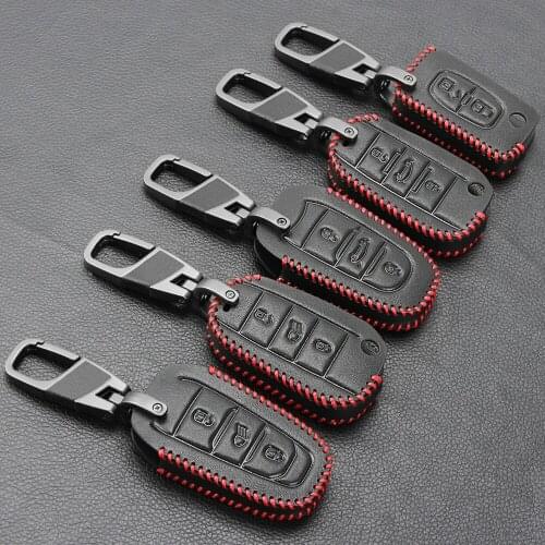 Leather Key Case Fob Remote Cover For Citroen C1 C2 C3 C4 C5 C6 DS3 DS4 Picasso Xsara For Peugeot RCZ 206 308S 307 3008 5008 508