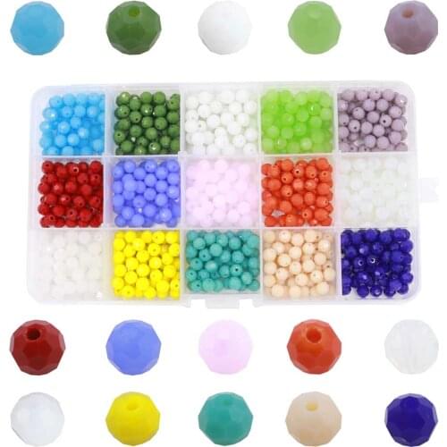 Box Set 3 4 6 8mm Czech Round Spacer Glass Beads For Jewelry Making Diy Accessories Colorful Faceted Crystal Beads Wholesale