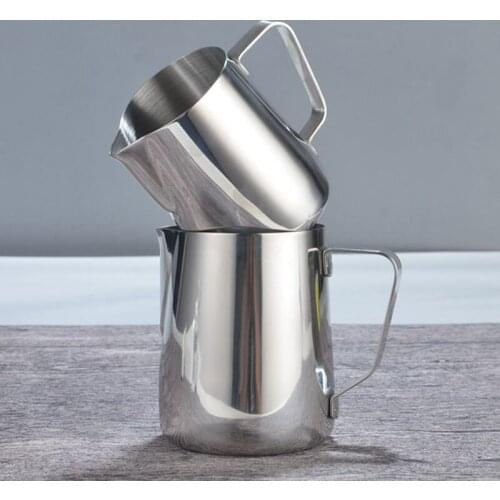 Espresso Coffee Milk Mugs Cup Pots Jug Handle Craft Coffee Garland Cup Latte Jug Thickened Stainless Steel Coffee Pots