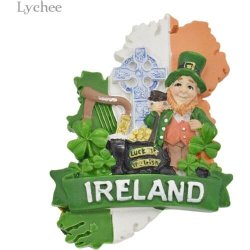 Lychee Life Ireland Resin Fridge Magnets Stickers Refrigerator Magnet Stickers Travel Souvenirs Home Decoration