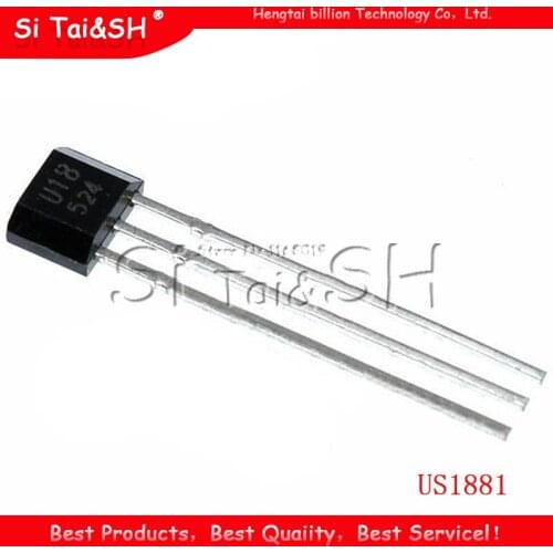 10pcs U18 US1881 TO-92 OH188 1881 U18 TO92 Hall Effect Sensor Magnetic Detector Hall Sensor Motor