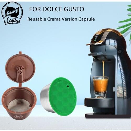 ICafilas Reusable Capsue Stainless Steel Filter For Dolce Gusto Coffee Capsule Filters Compatible with Nescafe Dolce Gusto
