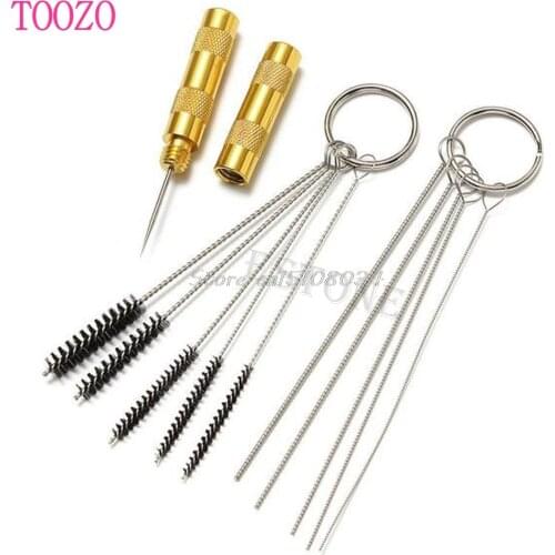 11Pcs Airbrush Spray Gun Nozzle Cleaning Repair Tool Kit Needle & Brush Set S08 Wholesale&DropShip