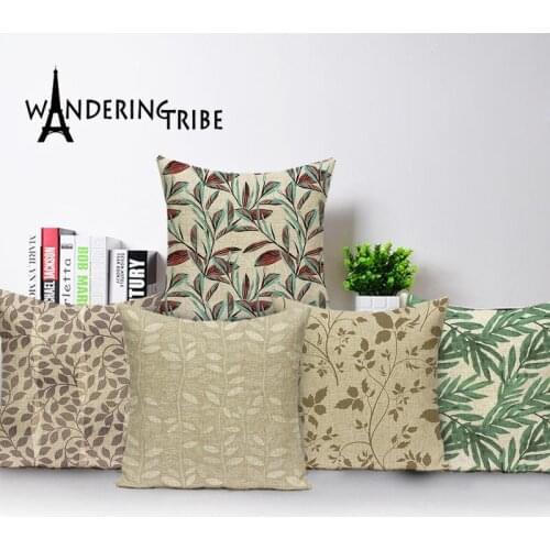 Tropical Leaf Cushion Cover Leaf Print Cushions Spring Pillow Covers Plant Throw Pillow Custom High Quality Living Room Cushions