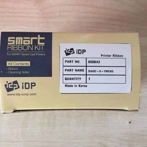 Original Smart 650643 ribbon with free cleaning kits compatible ribbon 650634 for idp smart 30 50S card printer