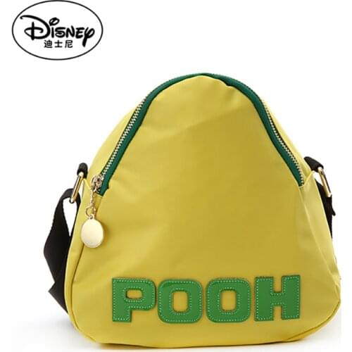 Original Disney One-shoulder Messenger Female Bag Lightweight Nylon Cloth Letter Hit Color Casual Female Bag Triangle Bag