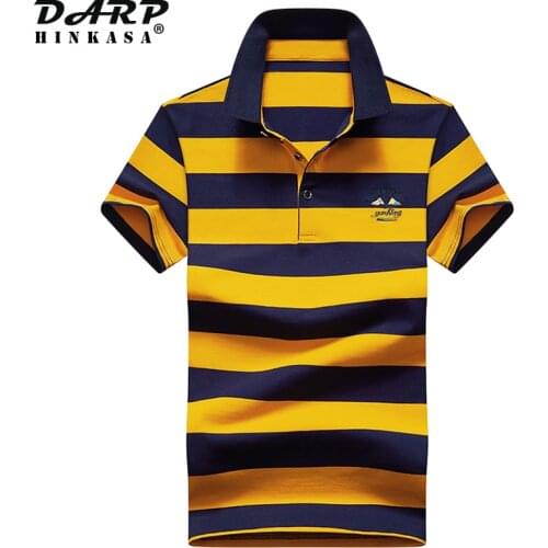 Embroidery Polo Shirt Men Cotton Casual Embroidery Polo 2021 Summer Loose Big Size Stripe Polo Shirt Men Fashion Men Polo