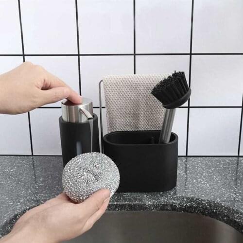 Kitchen Sink Rack Space Saving Storage Rack for Tableware Detergent Dispenser Container Dish Cloth Rag Home Kitchen Organizer