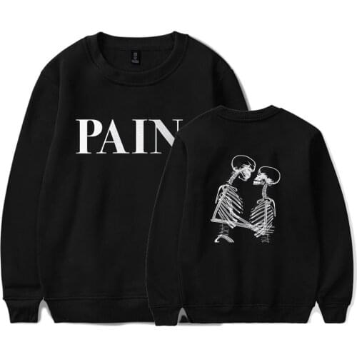 Nessa Barrett Social Media Star Pain Print Capless Long Sleeve Hoodies Sweatshirts 2021 Hot Sale Casuak 4XL Unisex Clothes