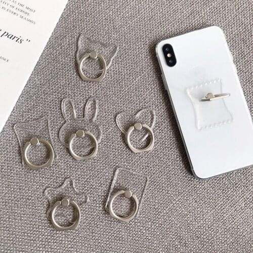 Animal Head Socket Universal Finger Ring Holder For iPhone Samsung Huawei Desktop Stand Phone Plastic Mount mobile Phone Holder