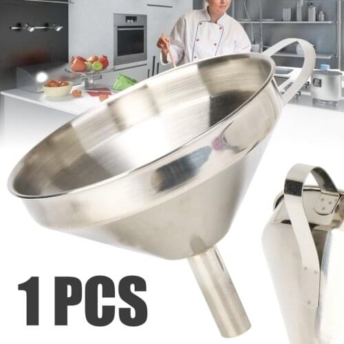 15/13/11cm Stainless Steel Funnel Detachable Wide Mouth Oil Funnel with Strainer Kitchen Filter Experiment Tool