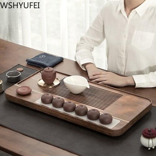 WSHYUFEI Chinese Wooden Tea Tray Drawer Tea Water Drainage Table Trays Tea Living room tea table Room Ceremony Tools
