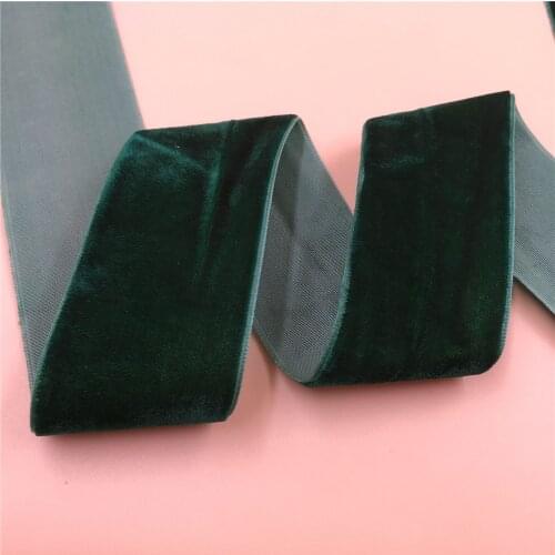 1.5" 3.8CM 38mm Dk Green Color Single Face Velvet Ribbon velour ribbons webbing DIY accessories
