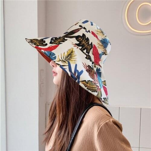 2021 Hot Fashion Design Flower Big Hat Foldable Brimmed Sun Hat Summer Hats For Women UV Protection