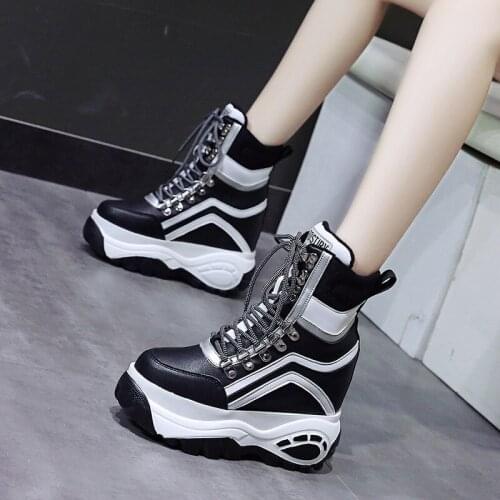 2021 Womens Sneakers Trainers Platform Wedges Chunky Sneakers Black Sneakers Women Casual Shoes Woman Baskets chaussures femme