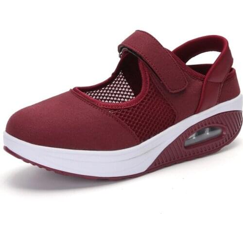 New Shoes Causal Woman Wedges Platform 2020 Sneakers Lace-Up New Breathable Casual Sneakers