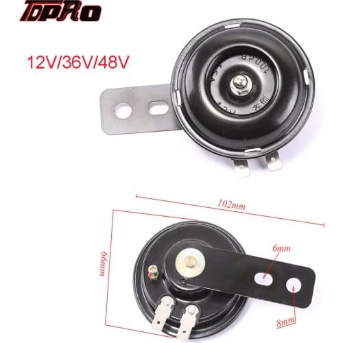 TDPRO 12V/36V/48V Audio Electric Motorcycle Horn Warn Loud 100db/105db Trumpet Fit Scooter Mopeds ATV Go-Karts Dirt Pocket Bike