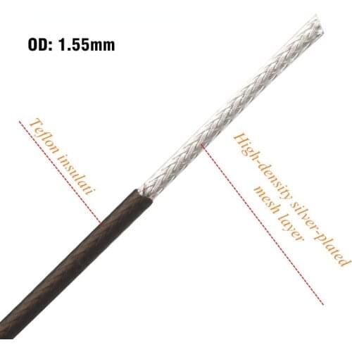 1.55mm Silver Plated HiFi Audio Line DIY RCA Signal Bulk Cable