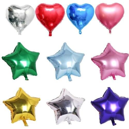 1pcs/Lot 12inch Rose Gold Heart Star Foil Balloon Birthday Party Backdrop Wedding Decoration Air Inflatable Globos Kid Gift