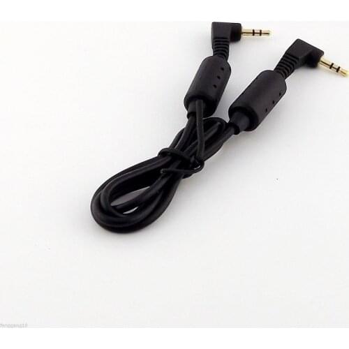 1pc Gold 2.5mm Male To Male Right Angle 3 Pole Stereo Headphone AUX Audio Cable 60cm