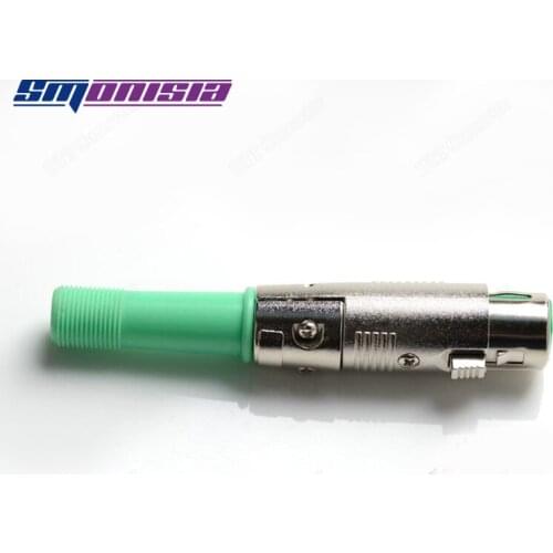 10pcs-1000pcs Microphone Female XLR Connector Green Tail Soft Silicone Tension Plug