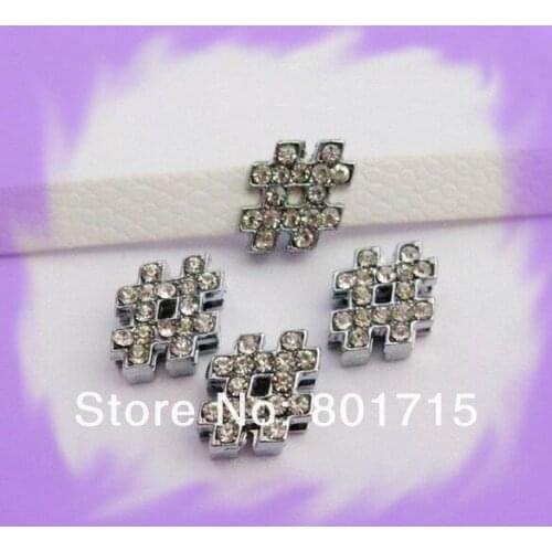 100pcs 8mm Slide Charms DIY charms Internal Dia.:8mm Can through 8mm band belt keycahin pet collar as gift stocked