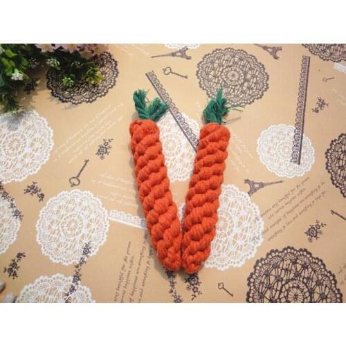 300PCS/LOTS Cotton Rope Dog Chew Toys Carrot Shape Cat Puppy Teether Molar Toy Pet Supplies