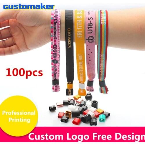 100pcs Custom bracelet disposable wristbands festival fabric wristbands for children kids toddler Anti Lost safety wristband