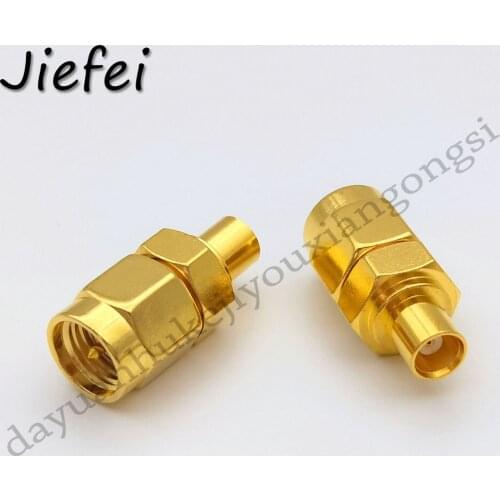 2 PCS New SMA Male to MCX Female Jack Straight Coaxial RF Adapter Connector Gold plated Brass