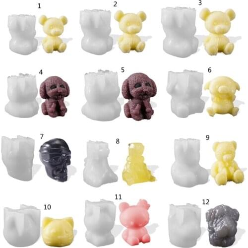 3D Animals Ice Ball Epoxy Resin Mold Bear Dog Ice Cube Silicone Mould DIY Crafts Ornaments Casting Tools Drop Shipping