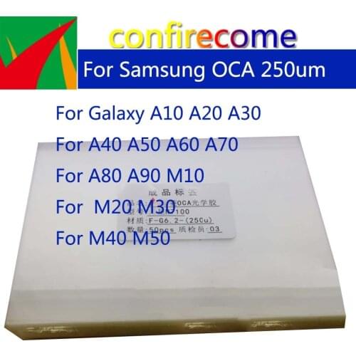 50Pcs\lot OCA Optical Clear Adhesive for Samsung Galaxy A10 A20 A30 A40 A50 A60 A70 A80 A90 M10 M20 M30 M40 M50 OCA Glue 250um