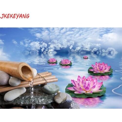 5D DIY square/round Diamond painting Lotus stone Cross Stitch Diamond Embroidery Pattern Rhinestone J1442