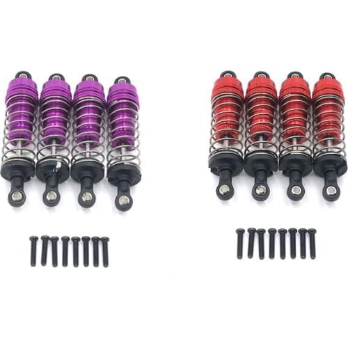 8Pcs Metal Shock Absorber Damper for Wltoys 124019 124018 144001 RC Car Spare Parts Upgrade Accessories,Purple & Red
