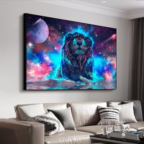 Watercolor Abstract Lion Canvas Paintings On The Wall Art Aniamals Decotative Wall Pictures Pop Art Canvas Prints For Kids Room